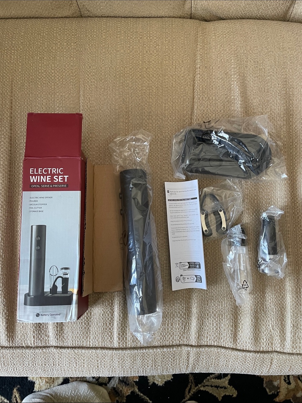 New 5 piece electric wine set